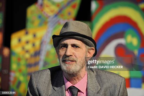 Pop-artist James Rizzi gives an interview during a press preview of the exhibition "Rizzi's World" on May 20, 2010 in Bremen, northern Germany. From...