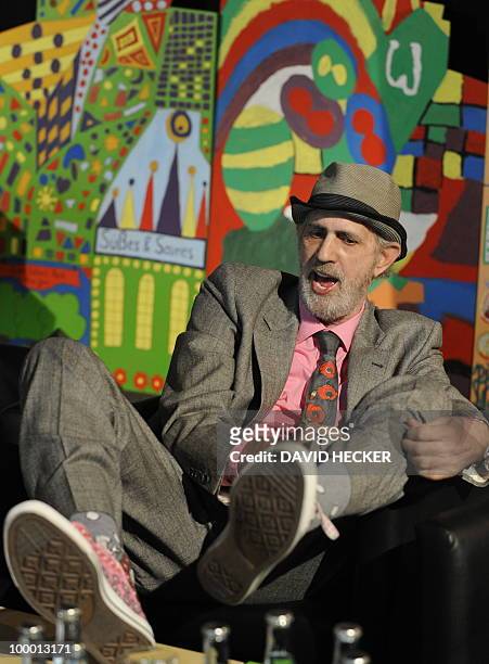 Pop-artist James Rizzi gives an interview during a press preview of the exhibition "Rizzi's World" on May 20, 2010 in Bremen, northern Germany. From...
