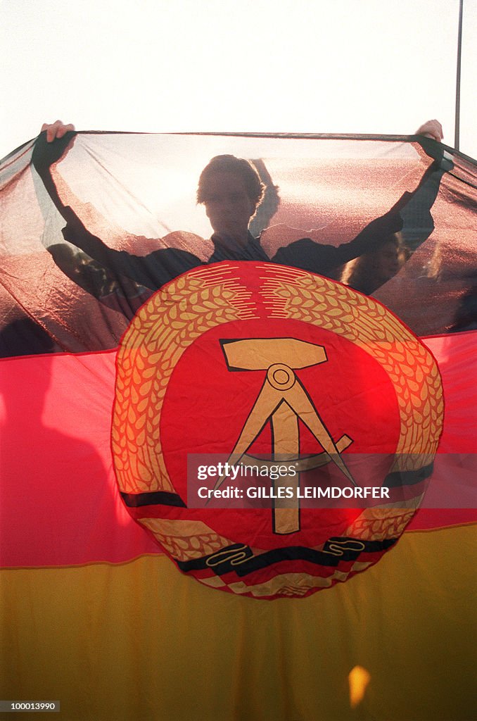 East German Flag On Reunification Day