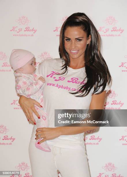 Katie Price attends photocall to launch her new range of Baby Clothes - KP BABY on May 20, 2010 in London, England.