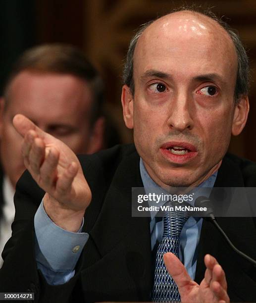 Commodity Futures Trading Commission Chairman Gary Gensler testifies before the Senate Banking, Housing and Urban Affairs Committee May 20, 2010 in...