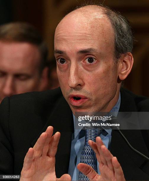 Commodity Futures Trading Commission Chairman Gary Gensler testifies before the Senate Banking, Housing and Urban Affairs Committee May 20, 2010 in...