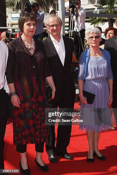 Producer Rebecca O'Brien, Director Ken Loach and his wife Lesley Ashton attend the "Route Irish" Premiere at the Palais des Festivals during the 63rd...