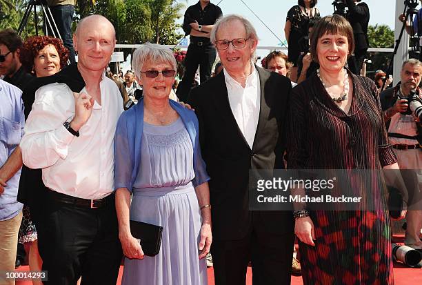 Screen writer Paul Laverty, Lesley Ashton, Director Ken Loach and Producer Rebecca O'Brien attend the "Route Irish" Premiere at the Palais des...