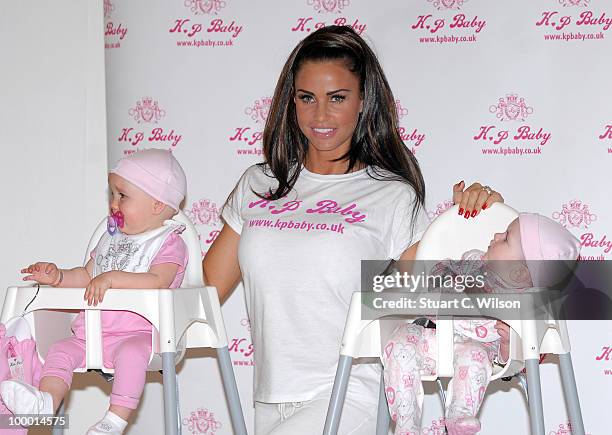 Katie Price attends photocall to launch her new range of Baby Clothes - KP BABY on May 20, 2010 in London, England.