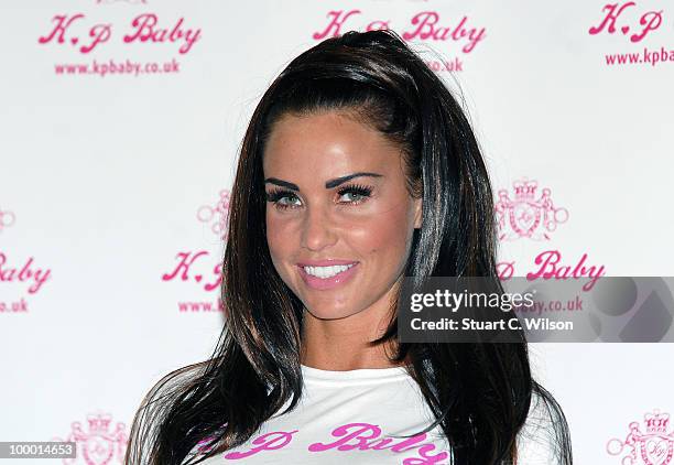 Katie Price attends photocall to launch her new range of Baby Clothes - KP BABY on May 20, 2010 in London, England.