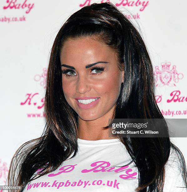 Katie Price attends photocall to launch her new range of Baby Clothes - KP BABY on May 20, 2010 in London, England.