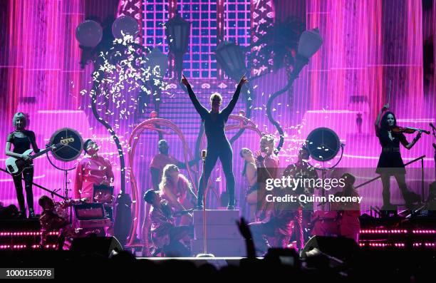 Pink performs at Rod Laver Arena on July 16, 2018 in Melbourne, Australia.