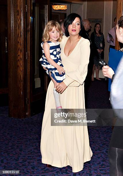 Lily Allen and her sister Teddy Rose Allen arrive at the 55th Ivor Novello Awards held at Grosvenor House Hotel on May 20, 2010 London, England.