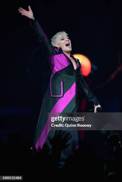 Pink performs at Rod Laver Arena on July 16, 2018 in Melbourne, Australia.