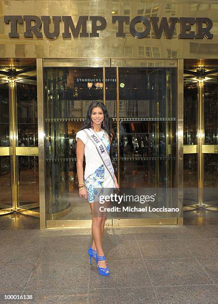 Miss USA 2010 Rima Fakih visits Trump Tower on May 20, 2010 in New York City.