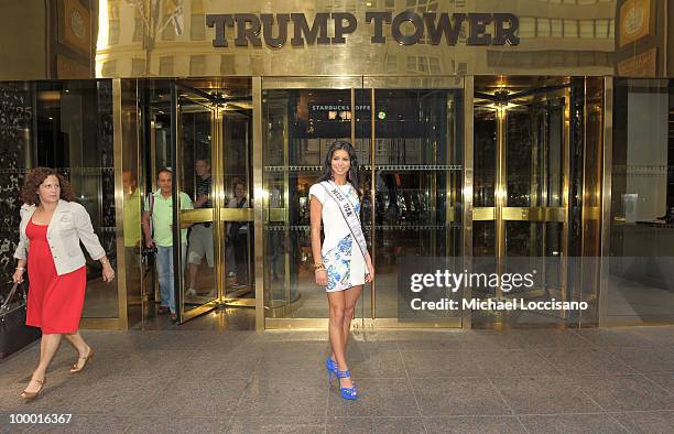 Miss USA 2010 Rima Fakih visits Trump Tower on May 20, 2010 in New York City.