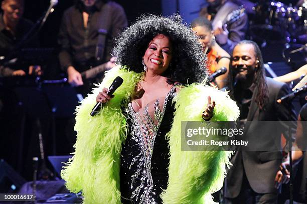 Singer Diana Ross performs onstage in concert at Radio City Music Hall on May 19, 2010 in New York City.