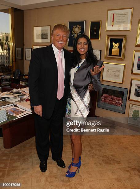 Donald Trump and Miss USA 2010 Rima Fakih meet at Trump Tower on May 20, 2010 in New York, City.