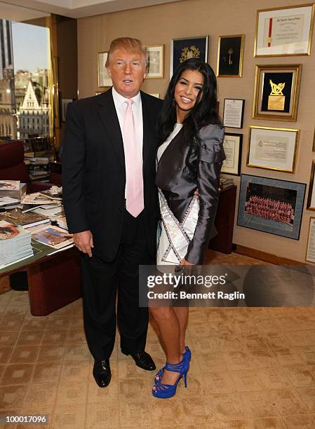 Donald Trump and Miss USA 2010 Rima Fakih meet at Trump Tower on May 20, 2010 in New York, City.