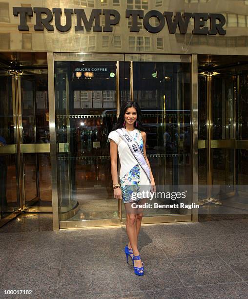 Miss USA 2010 Rima Fakih visits Donald Trump at Trump Tower on May 20, 2010 in New York, City.