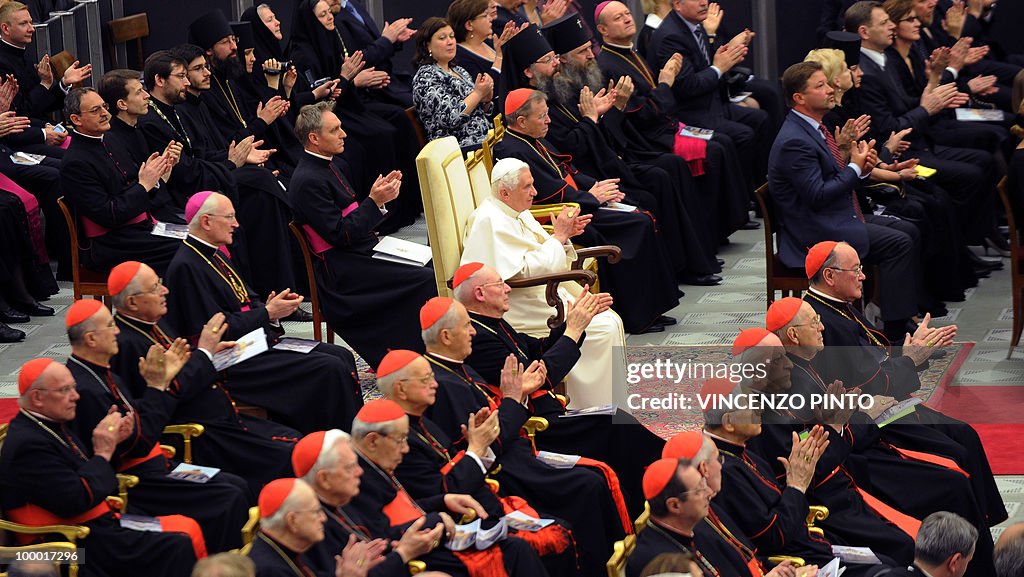 Pope Benedict XVI attends a concert offe