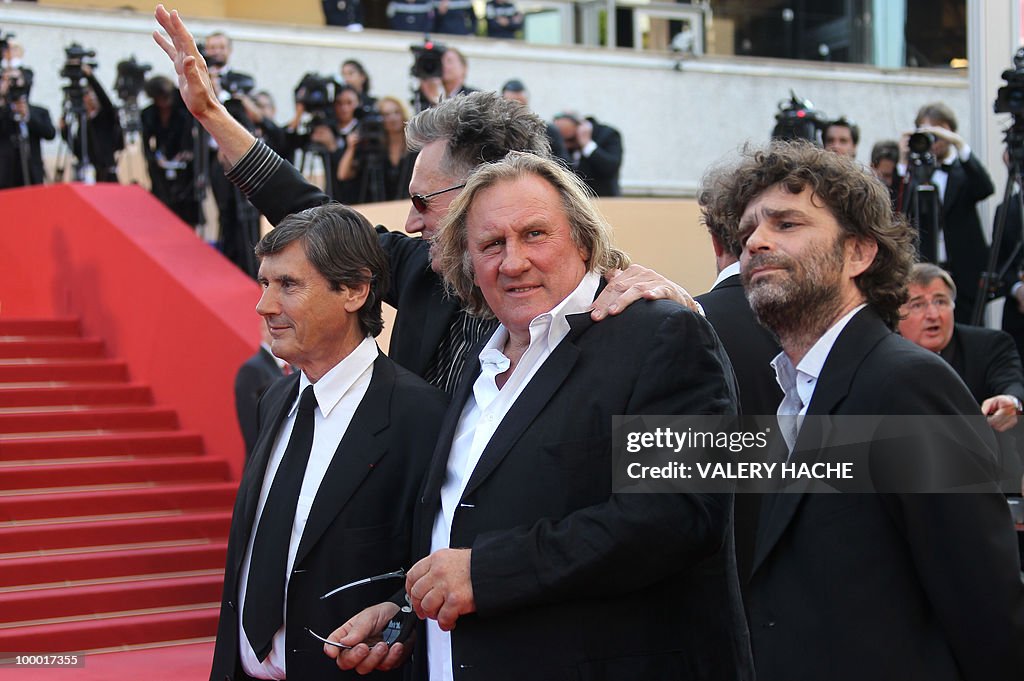 French actor Gerard Depardieu (C) arrive