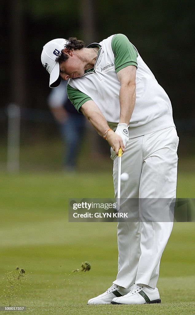 Northern Irish golfer Rory McIlroy plays