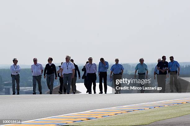 The security commision walk and check the track during the Grand Prix of France in Le Mans Circuit on May 20, 2010 in Le Mans, France.