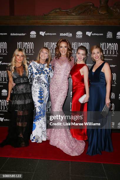 Melissa Tkautz, Bonnie Lythgoe, Rhonda Burchmore, Embla Bishop and Katrina Retallick arrive at the 18th Annual Helpmann Awards at Capitol Theatre on...