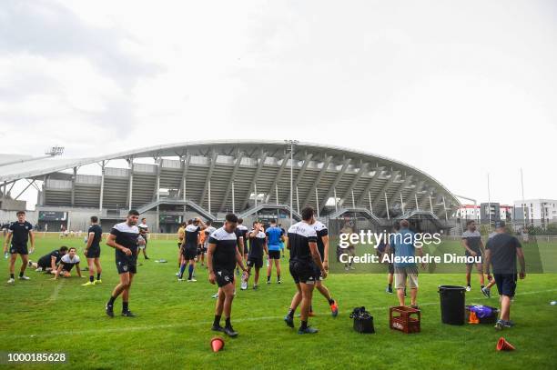 Team of Montpellier during the first training session of the new season 2018/2019 of the Montpellier Herault rugby on July 16, 2018 in Montpellier,...