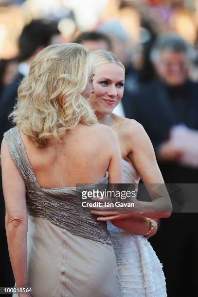 Former CIA agent Valerie Plame and actress Naomi Watts attend the "Fair Game" Premiere at the Palais des Festivals during the 63rd Annual Cannes Film...