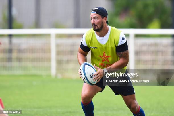 Alexandre Dumoulin of Montpellier during the first training session of the new season 2018/2019 of the Montpellier Herault rugby on July 16, 2018 in...