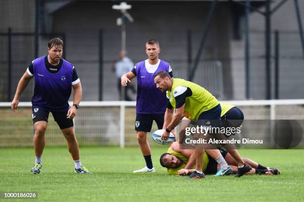 Aaron Cruden of Montpellier during the first training session of the new season 2018/2019 of the Montpellier Herault rugby on July 16, 2018 in...