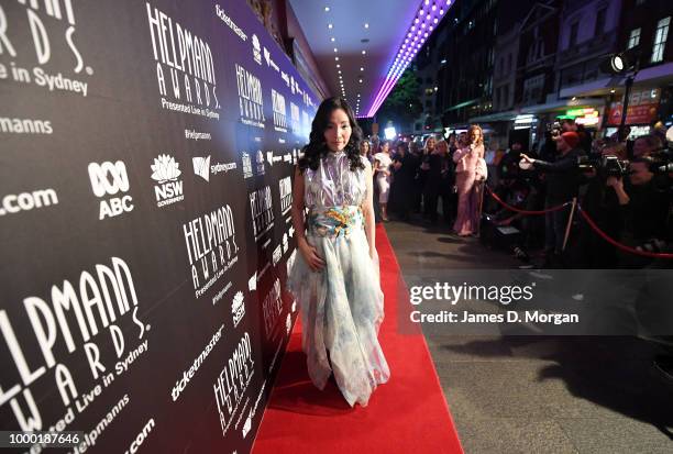 Dami Im arrives at the 18th Annual Helpmann Awards at the Capitol Theatre on July 16, 2018 in Sydney, Australia. The Helpmann awards are accolades...