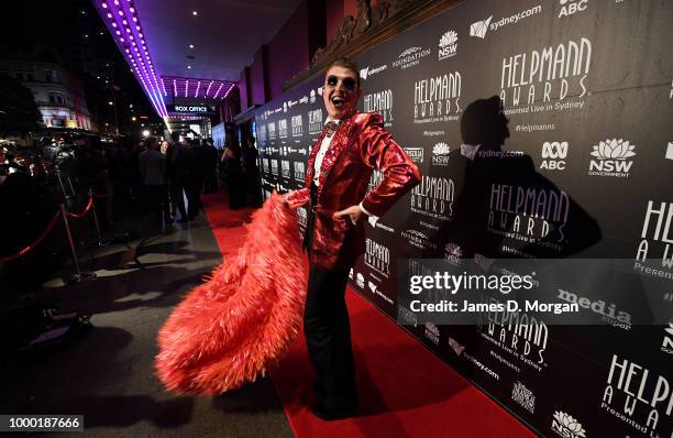 Rueben Kaye arrives at the 18th Annual Helpmann Awards at the Capitol Theatre on July 16, 2018 in Sydney, Australia. The Helpmann awards are...