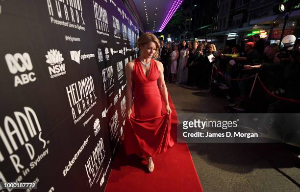 Natalie Bassingthwaighte arrives at the 18th Annual Helpmann Awards at the Capitol Theatre on July 16, 2018 in Sydney, Australia. The Helpmann awards...