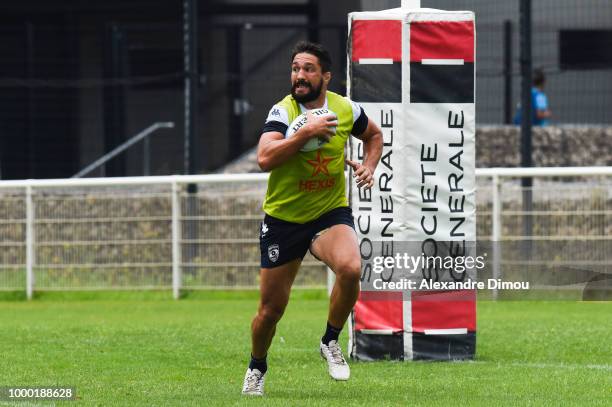 Julien Bardy of Montpellier during the first training session of the new season 2018/2019 of the Montpellier Herault rugby on July 16, 2018 in...