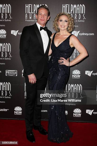 David Harris and Elise McCann arrive at the 18th Annual Helpmann Awards at Capitol Theatre on July 16, 2018 in Sydney, Australia.
