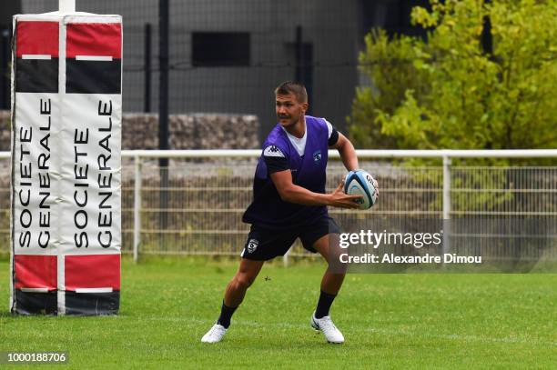 Enzo Sanga of Montpellier during the first training session of the new season 2018/2019 of the Montpellier Herault rugby on July 16, 2018 in...