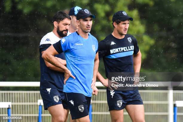 Ruan Pienaar and Johan Goosen new player of Montpellier during the first training session of the new season 2018/2019 of the Montpellier Herault...