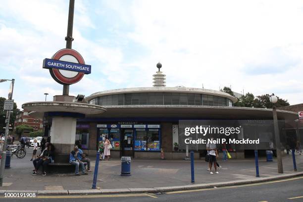General view of Southgate Underground tube station on the Piccadilly Line in Enfield which has been rebranded with Gareth Southgate's name by TFL on...