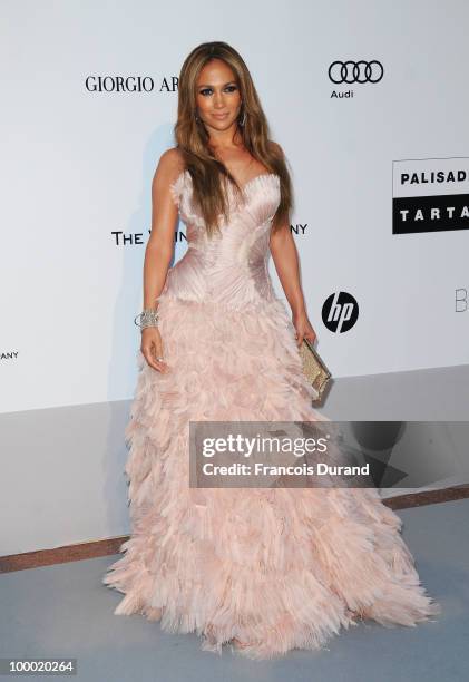 Singer Jennifer Lopez arrives at amfAR's Cinema Against AIDS 2010 benefit gala at the Hotel du Cap on May 20, 2010 in Antibes, France.
