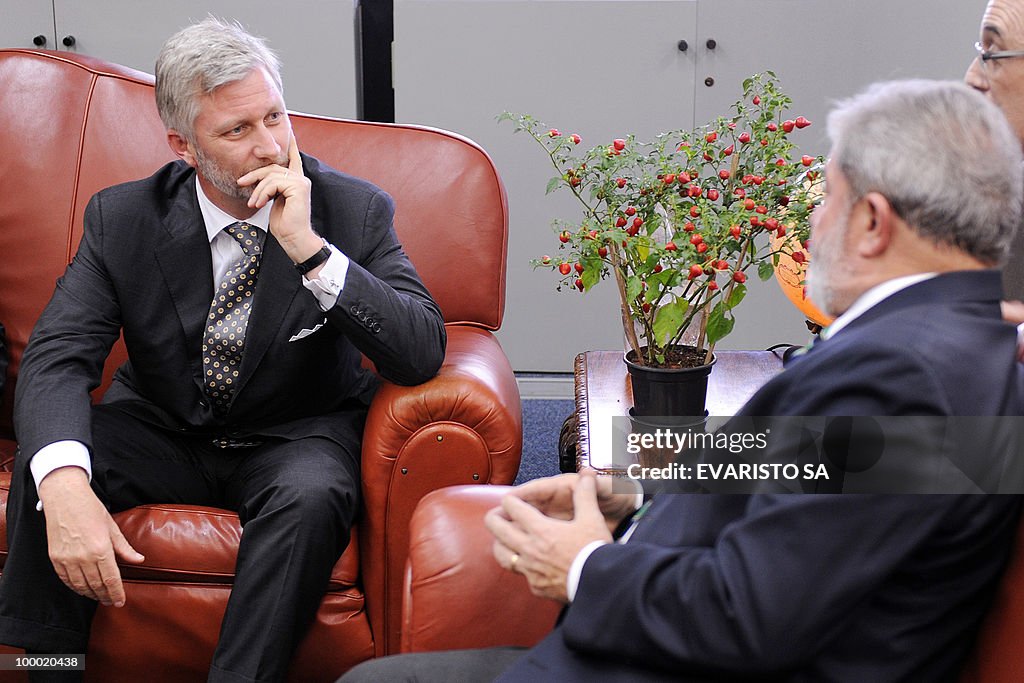 Prince Philippe of Belgium (L) and Brazi