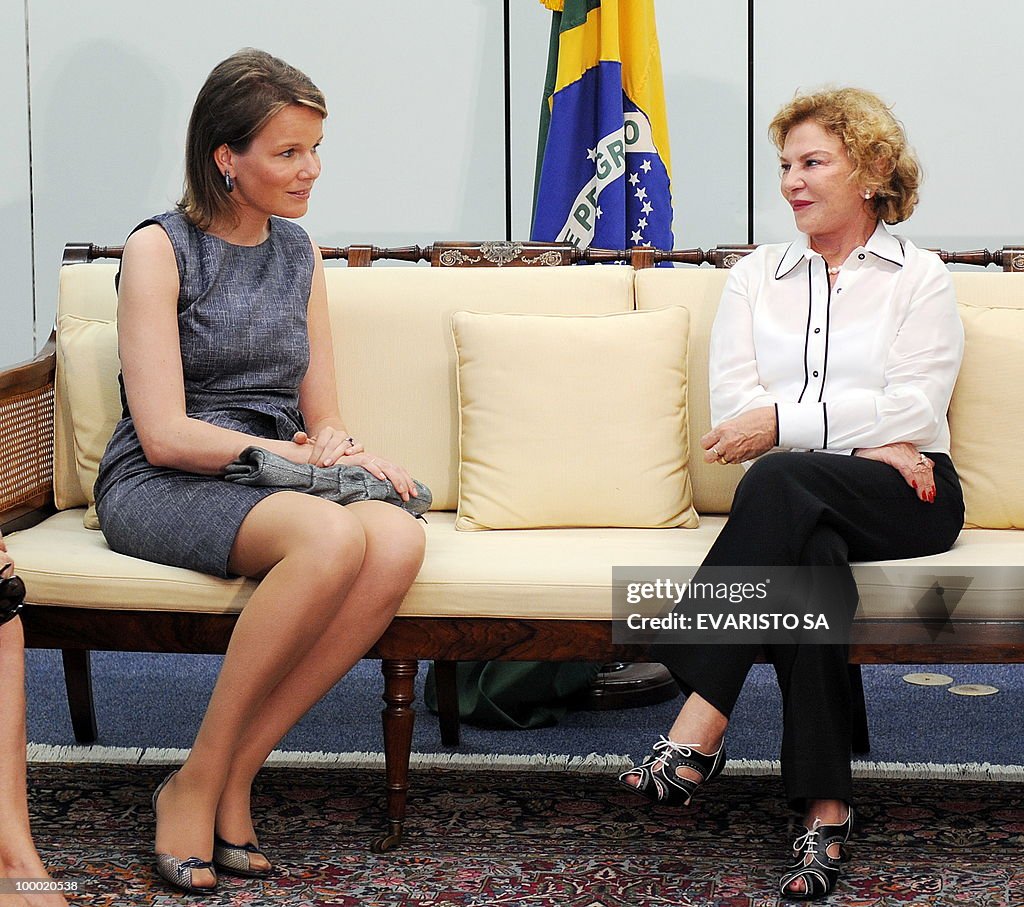 Princess Mathilde of Belgium (L) and Bra