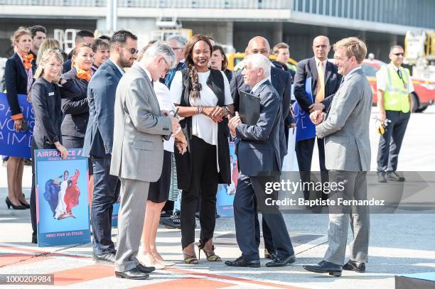 Laura Flessel, french minister of sport during the arrival at Airport Roissy Charles de Gaulle on July 16, 2018 in Paris, France.