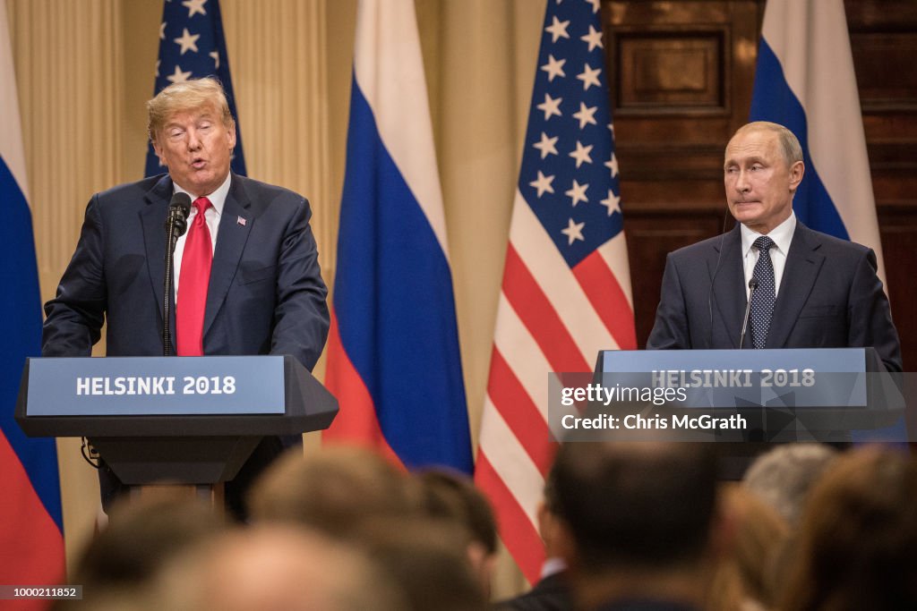 President Trump And President Putin Hold A Joint Press Conference After Summit