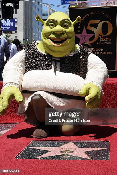 Shrek who was honored on The Hollywood Walk Of Fame with the 2408 Star on May 20, 2010 in Hollywood, California.