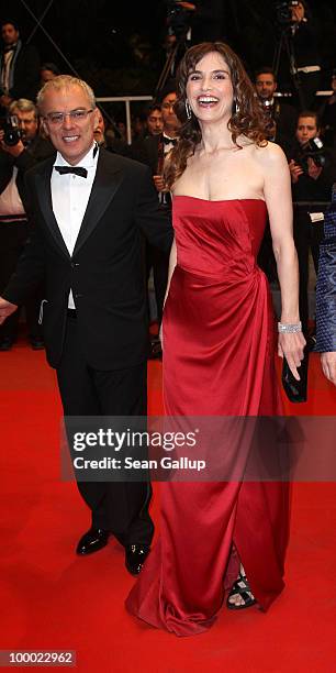 Director Daniele Luchetti and actress Stefania Montorsi attend the "Our Life" Premiere at the Palais des Festivals during the 63rd Annual Cannes Film...