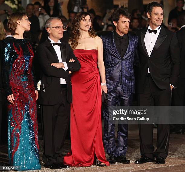 Actress Isabelle Ragonese, director Daniele Luchetti, actress Stefania Montorsi and actors Elio Germano and Raoul Bova attend the "Our Life" Premiere...