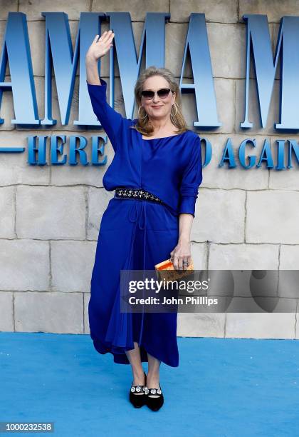 Meryl Streep attends the UK Premiere of "Mamma Mia! Here We Go Again" at Eventim Apollo on July 16, 2018 in London, England.