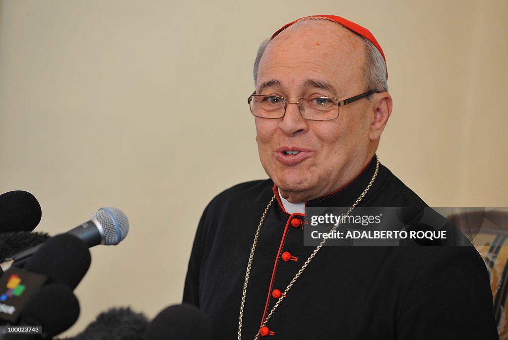 Cuban Cardinal Jaime Ortega speaks durin