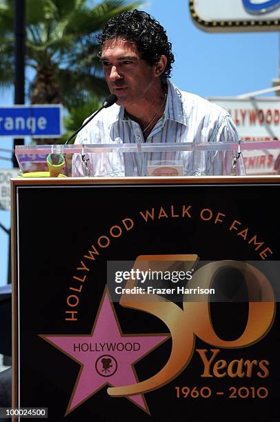 Actor Antonio Banderas attends the Hollywood Walk of Fame star ceremony honoring cartoon character Shrek who was honored with the 2408 Star on May...