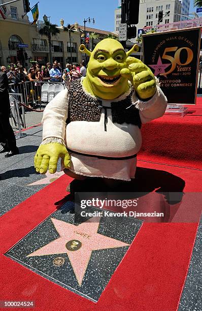 Shrek is honored with a star on the Walk of Fame on May 20, 2010 in Hollywood, California.