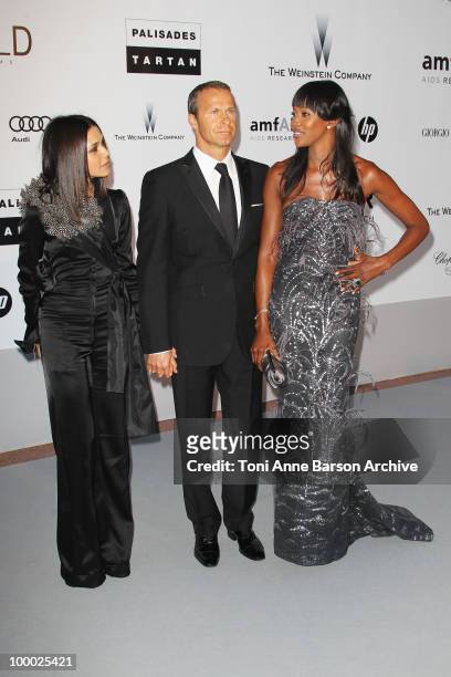 Kadida Jones, Vladislav Doronin and Naomi Campbell attend the amfAR Cinema Against AIDS 2010 at the Hotel du Cap during the 63rd Annual Cannes Film...